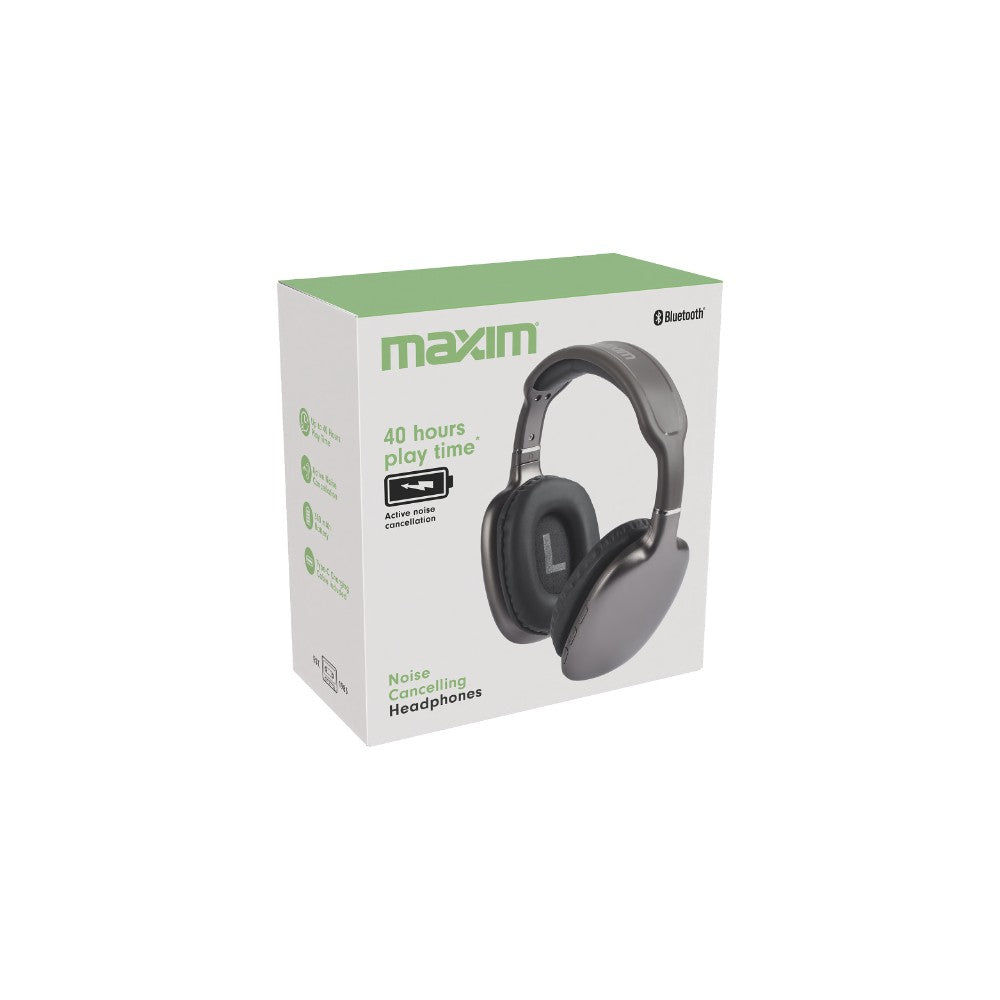 Maxim Noise Isolating Over-Ear Headphones | Grey, Adjustable Headband