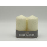 Ivory Unscented Pillar Candles - 2 Pack - 6x12cm