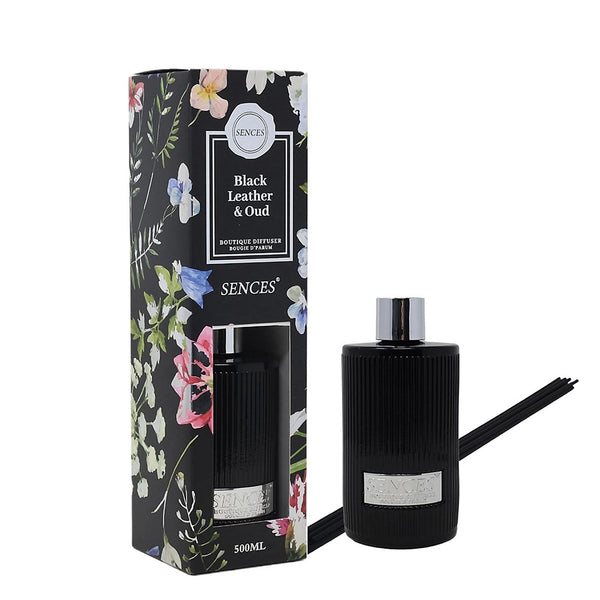 Baltus Sences Ribbed Diffuser | 500ml, Black Leather and Oud
