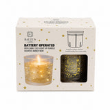 Baltus Gold LED Light Up Scented Candle | Amber Noir, 2 Refills
