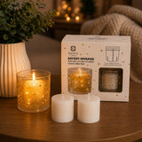 Baltus Gold LED Light Up Scented Candle | Amber Noir, 2 Refills