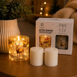 Baltus Winter Deer LED Scented Candle with Refills | 10cm, White Sandalwood