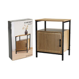 Home Decor Bedside Cabinet with Shelf | Black Frame, 43 x 33 x 55 cm