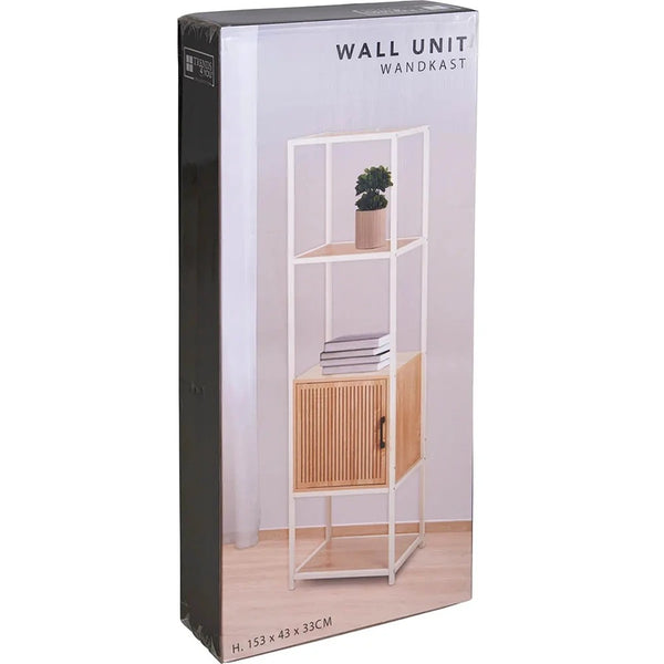 White Metal Frame Wall Unit | Metal Construction, White Finish