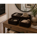 Soft Plush Rectangular Storage Baskets | Set of 3, Assorted Neutral Colours