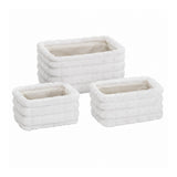 Soft Plush Rectangular Storage Baskets | Set of 3, Assorted Neutral Colours