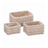 Soft Plush Rectangular Storage Baskets | Set of 3, Assorted Neutral Colours
