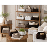 Soft Plush Rectangular Storage Baskets | Set of 3, Assorted Neutral Colours