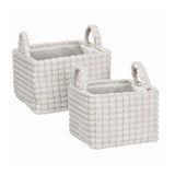 Soft Textured Storage Basket Set | Pack of 2, Assorted Colours and Designs