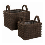 Soft Textured Storage Basket Set | Pack of 2, Assorted Colours and Designs