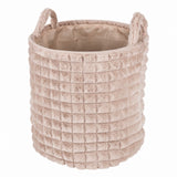 Plush Ribbed Round Storage Basket | 38cm, Assorted Colours, with Handles