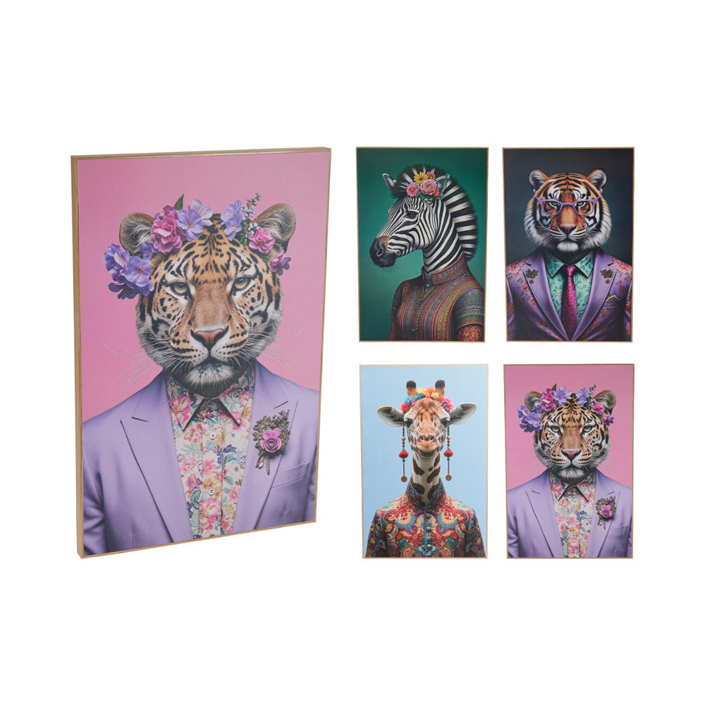 Animal Portrait Rectangular Wall Art Print for Home Décor | 58 x 38cm
