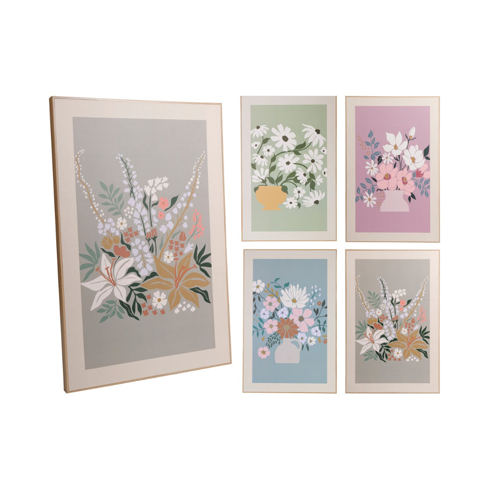 Framed Flowers Wall Art Picture | Rectangular, Framed, H58 x W38cm