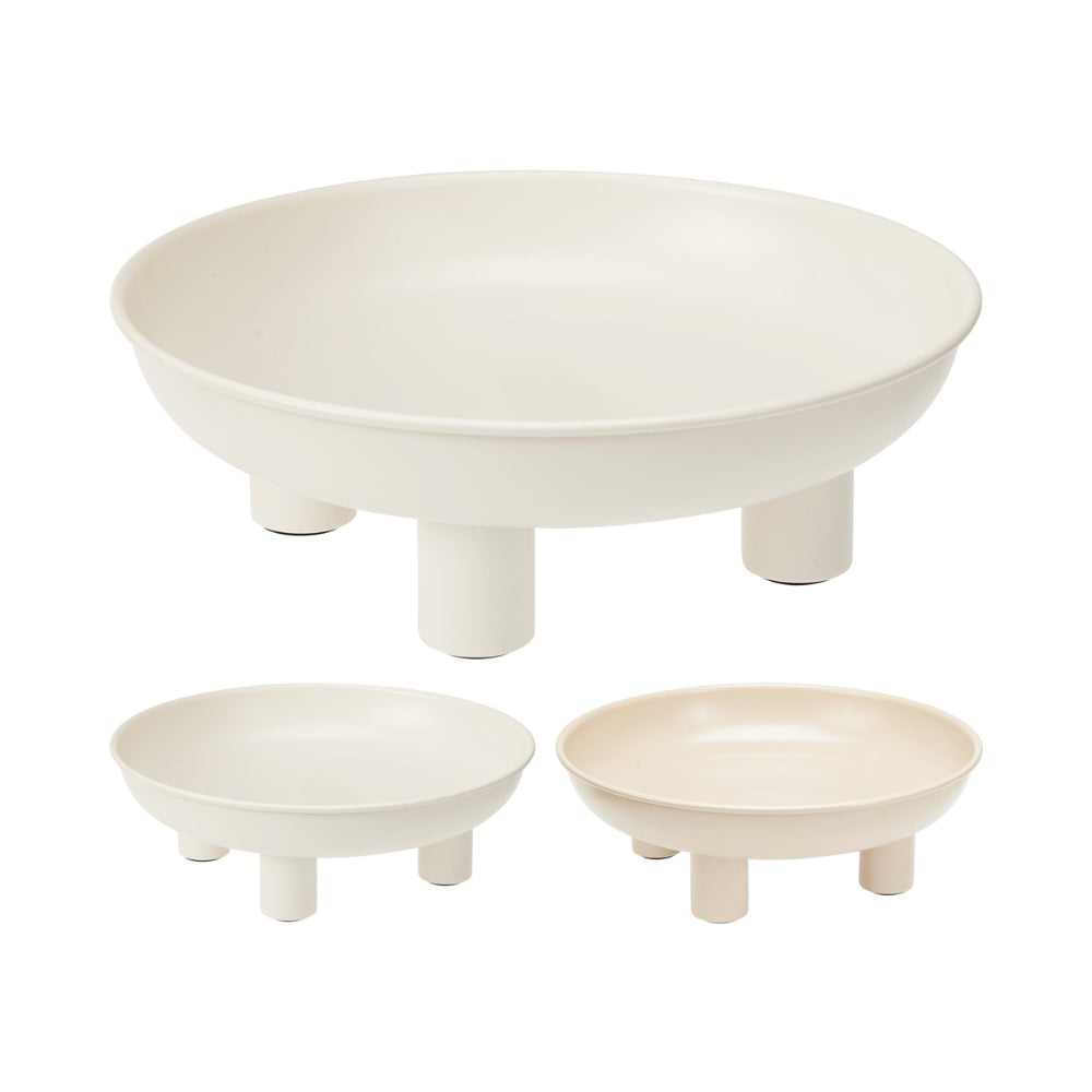 Home Decor Metal Pedestal Tray on Legs | 10cm, Assorted Colours