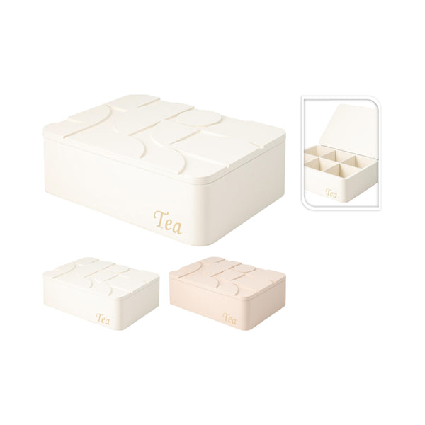 Home Decor Multi-Compartment Tea Storage Box | 24 x 16cm, Assorted Colours