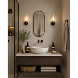 Black Aluminium Oval Wall Mirror | 60cm, Slim Frame, Capsule Shape