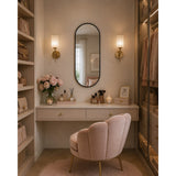 Black Aluminium Oval Wall Mirror | 60cm, Slim Frame, Capsule Shape
