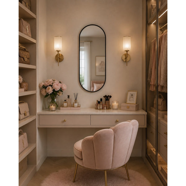 Black Aluminium Oval Wall Mirror | 60cm, Slim Frame, Capsule Shape
