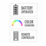 Colour Changing LED Ambient Lamp with Remote | Ø10 x 15cm, Multicolour