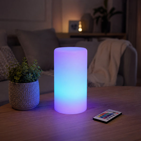 Colour Changing LED Ambient Lamp with Remote | Ø10 x 15cm, Multicolour