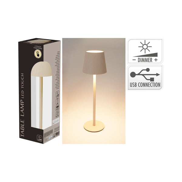 Cream LED Table Lamp | Height 36cm, Cream Finish, Tabletop Lighting