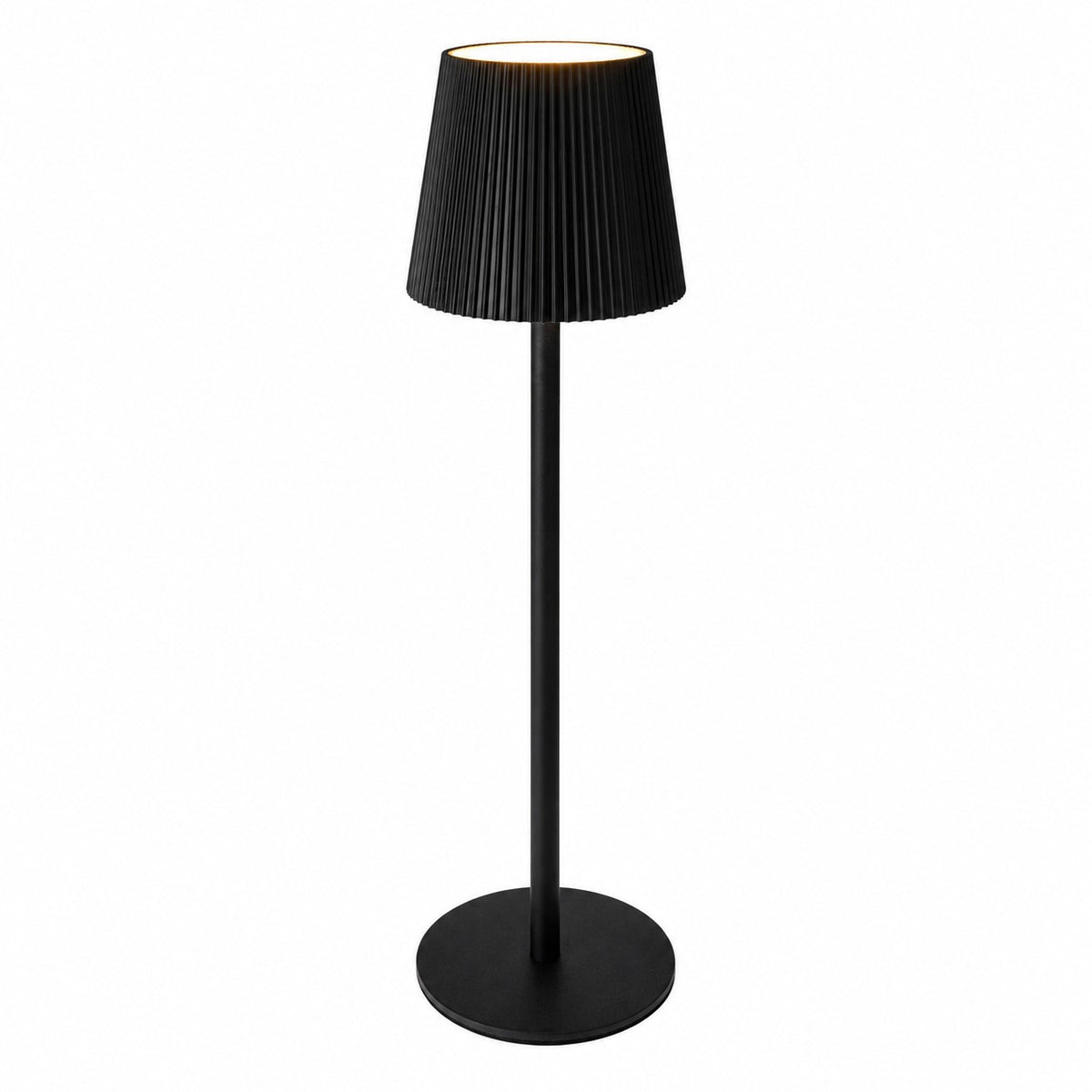 Black Touch-Control LED Table Lamp | 36cm, Dimmable Pleated Shade