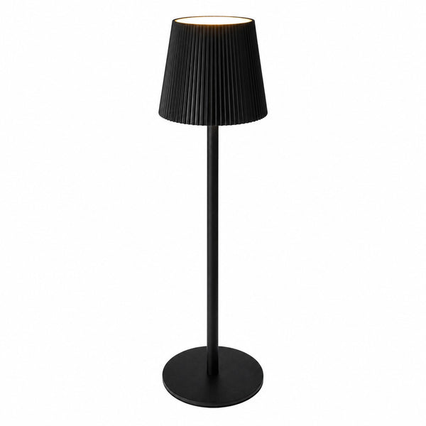 Black Touch-Control LED Table Lamp | 36cm, Dimmable Pleated Shade