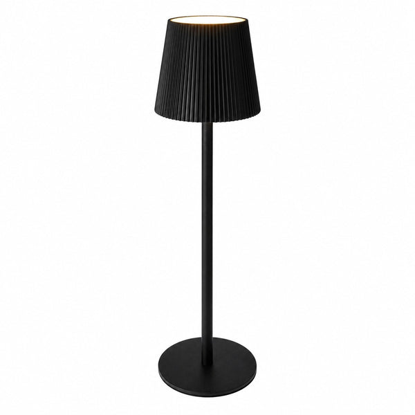 Black Touch-Control LED Table Lamp | 36cm, Dimmable Pleated Shade