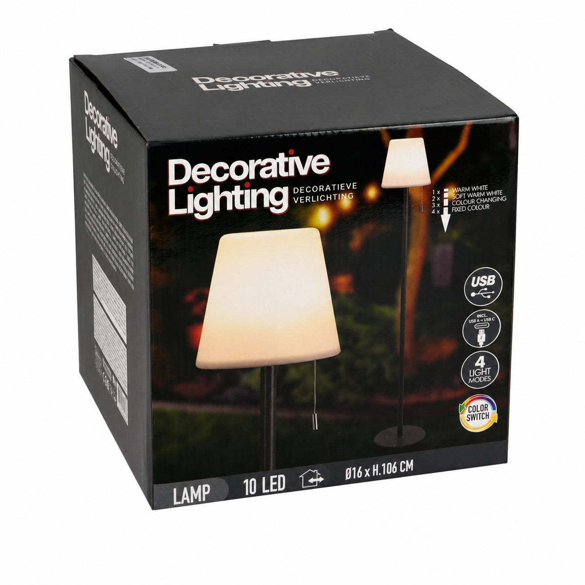 Colour Changing USB Rechargeable LED Floor Lamp | 106cm, 4 Light Modes