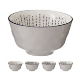 Kitchenware White and Black Monochrome Bowl | 350ml, Assorted Patterns