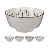 Kitchenware White and Black Print Bowl | 780ml, Assorted Patterns