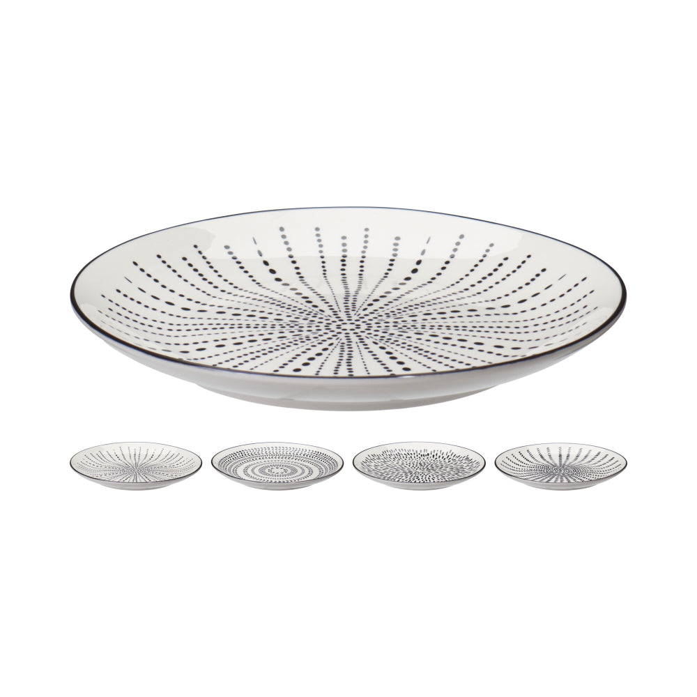 Kitchenware Assorted Monochrome Dot Side Plate | 20cm, Black and White