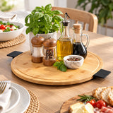 Bamboo Lazy Susan Table Centrepiece | 35cm Diameter, Raised Edge