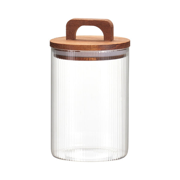 Glass Storage Jar with Lid and Carry Handle | 900ml Capacity
