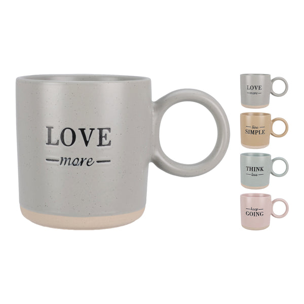 Inspirational Slogan Stoneware Mug | 350ml, Assorted Colours and Designs