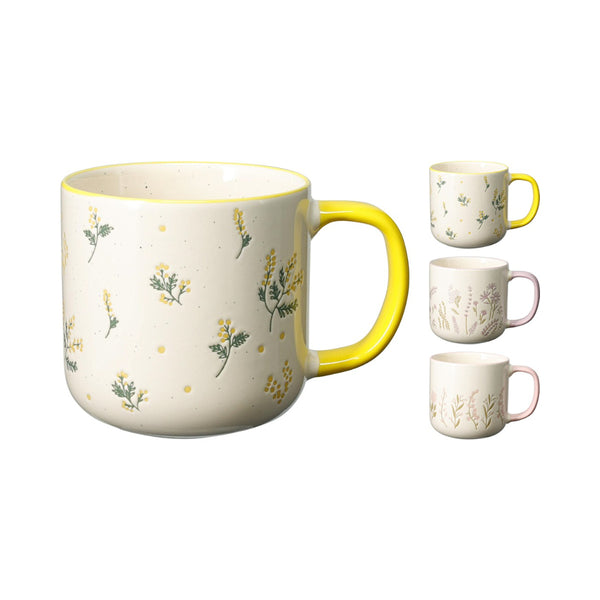 Kitchenware Floral Print Mug | 420ml, Assorted Designs, Pack of 3