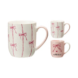 Kitchenware Bow Print Mug | Assorted Designs, Pastel Colours, with Love Script