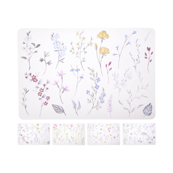 Wild Flower Print Rectangular Placemat | 43 x 28cm, Assorted Designs