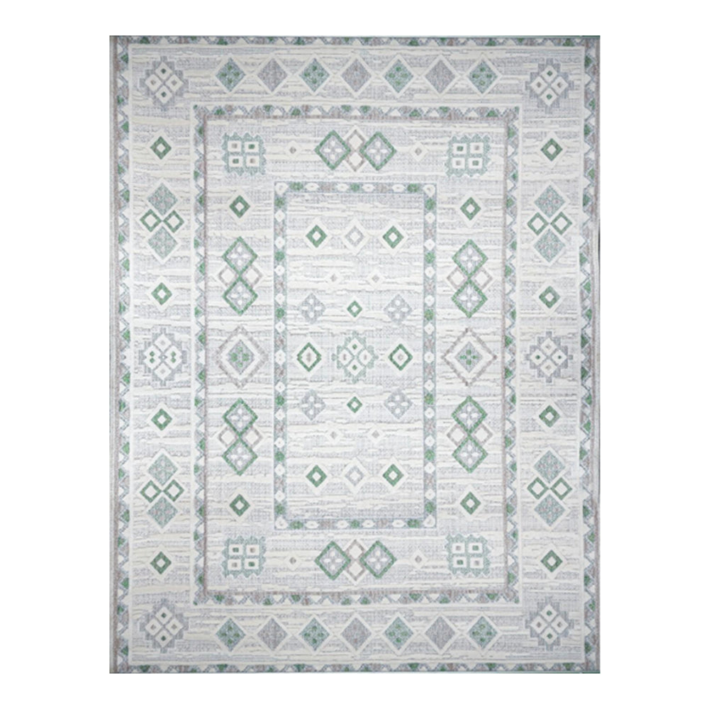  Oslo Milo Geometric Rug | Nat/Green 160 x 220cm