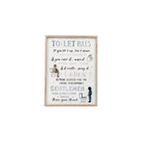 Toilet Rules Decorative Bathroom Wall Art Plaque Sign | 30 x 40cm
