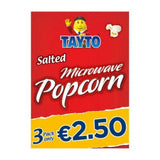 Tayto Salted Microwave Popcorn Snack - Fluffy, Pack of 3, 240g