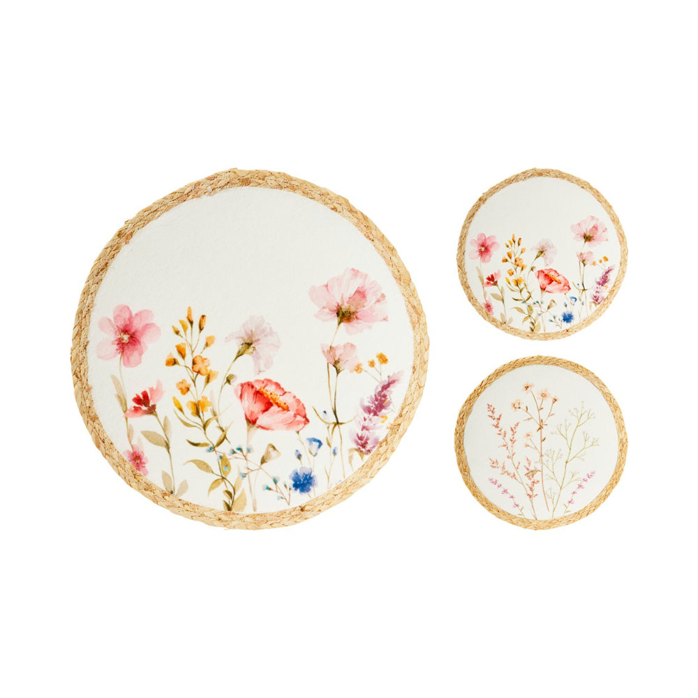 Kitchenware Watercolour Wildflower Round Placemat | 38cm, Assorted Designs