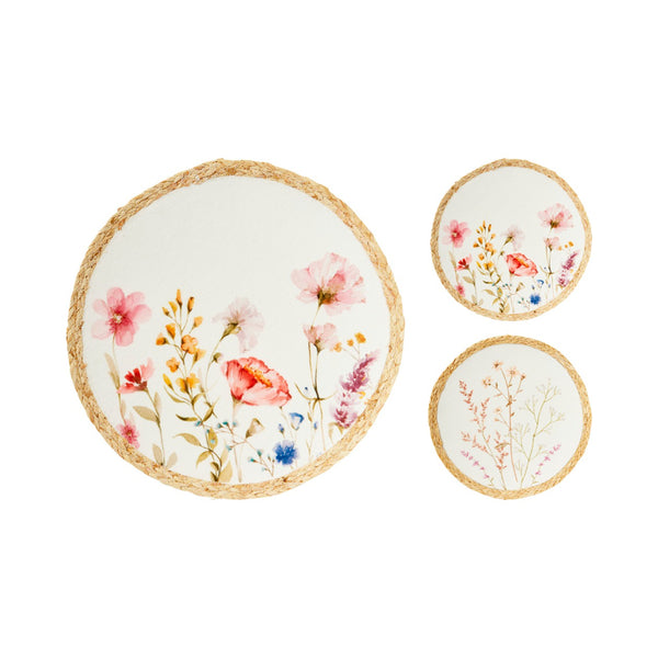 Kitchenware Watercolour Wildflower Round Placemat | 38cm, Assorted Designs
