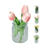 Spring Flowers in Glass Vase Decorative Flower Arrangement | 18cm