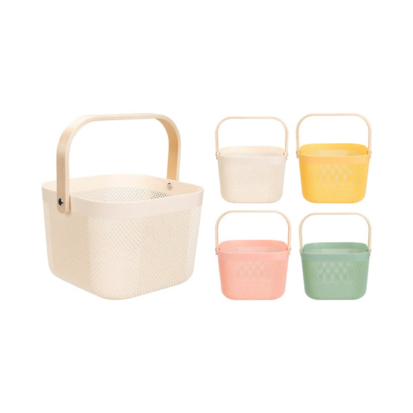 Home Decor Perforated Storage Basket Organiser | Pack of 4, Assorted Colours