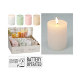 Ribbed LED Candle | Pastel Colours, 10cm Height, Rib Design
