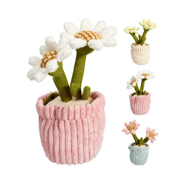 Home Decor Faux Potted Flower Doorstop | Assorted Styles and Colours, Pack of 3