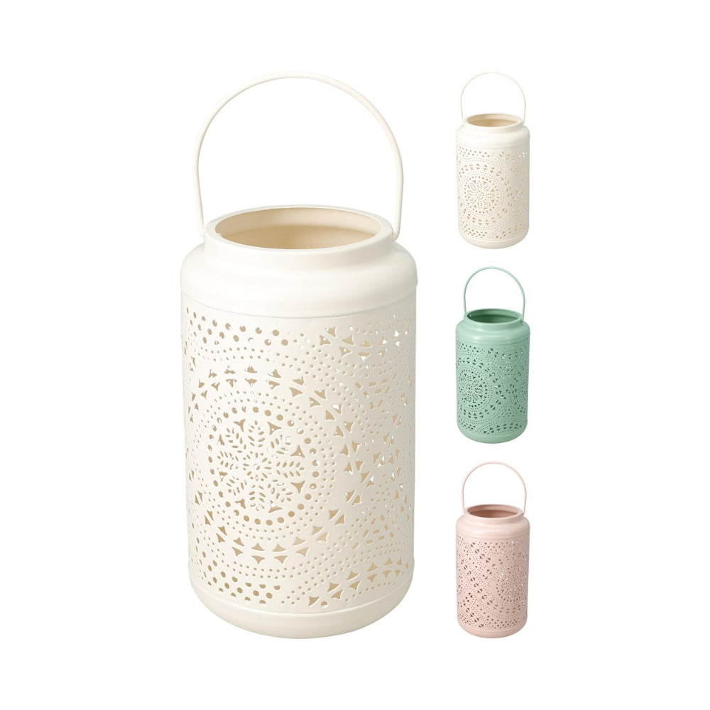 Home Decor Mandala Cut-Out Metal Candle Lantern | H24cm, Assorted Colours