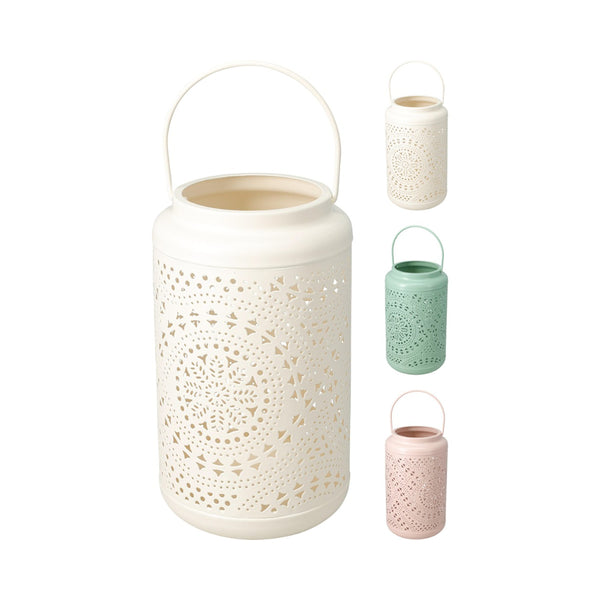 Home Decor Mandala Cut-Out Metal Candle Lantern | H24cm, Assorted Colours
