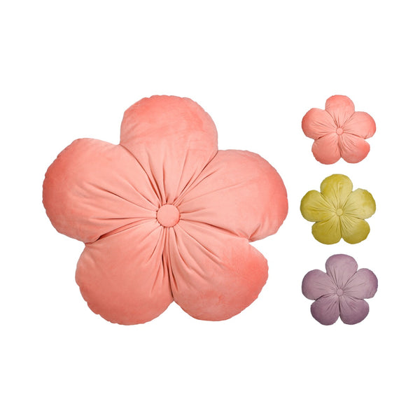 Home Decor Flower-Shaped Cushion | 40cm, Assorted Colours, Tufted Button